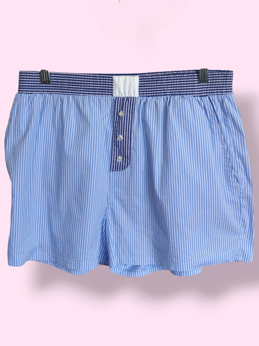 Pink Rose Striped Lounge Shorts Women’s Size Large Boxer Style